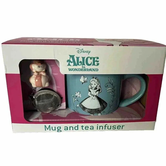 NEW Disney Alice in Wonderland Alice Gone Mad MUG AND TEA INFUSER Gift Set - Picture 1 of 4